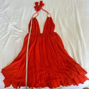 Forever 21 Bright Orange Halter Dress